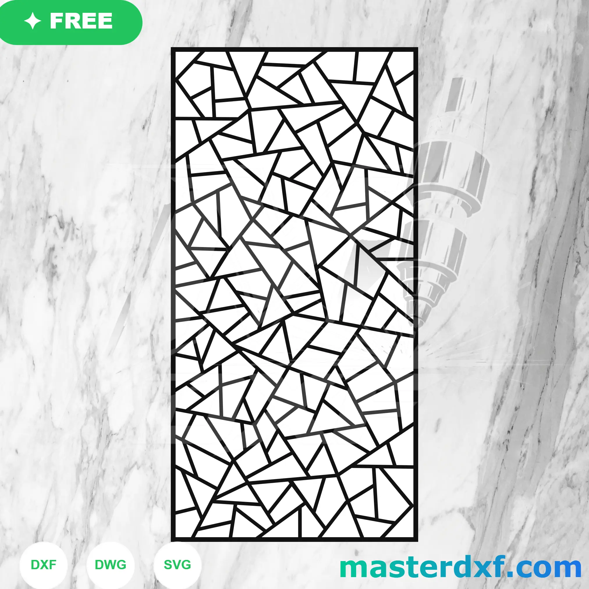 Abstract Triangle Shard DXF Mosaic for Fractured Wall Panels DXF File